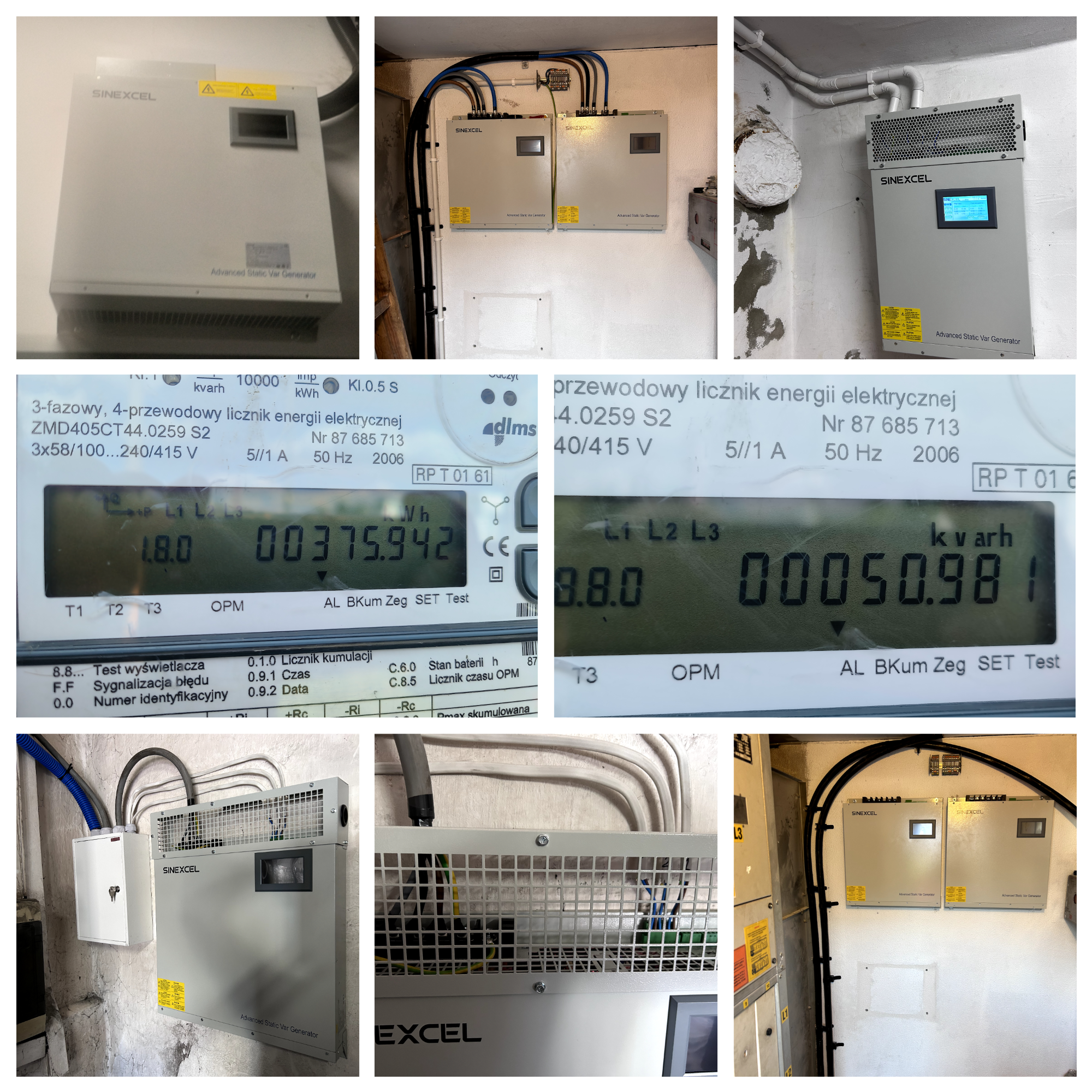 Wybrane realizacje kompensacji mocy biernej Tuttofare – kolaż